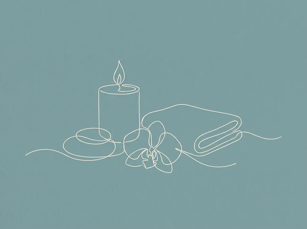 Liniowa ilustracja rytuału relaksacyjnego
